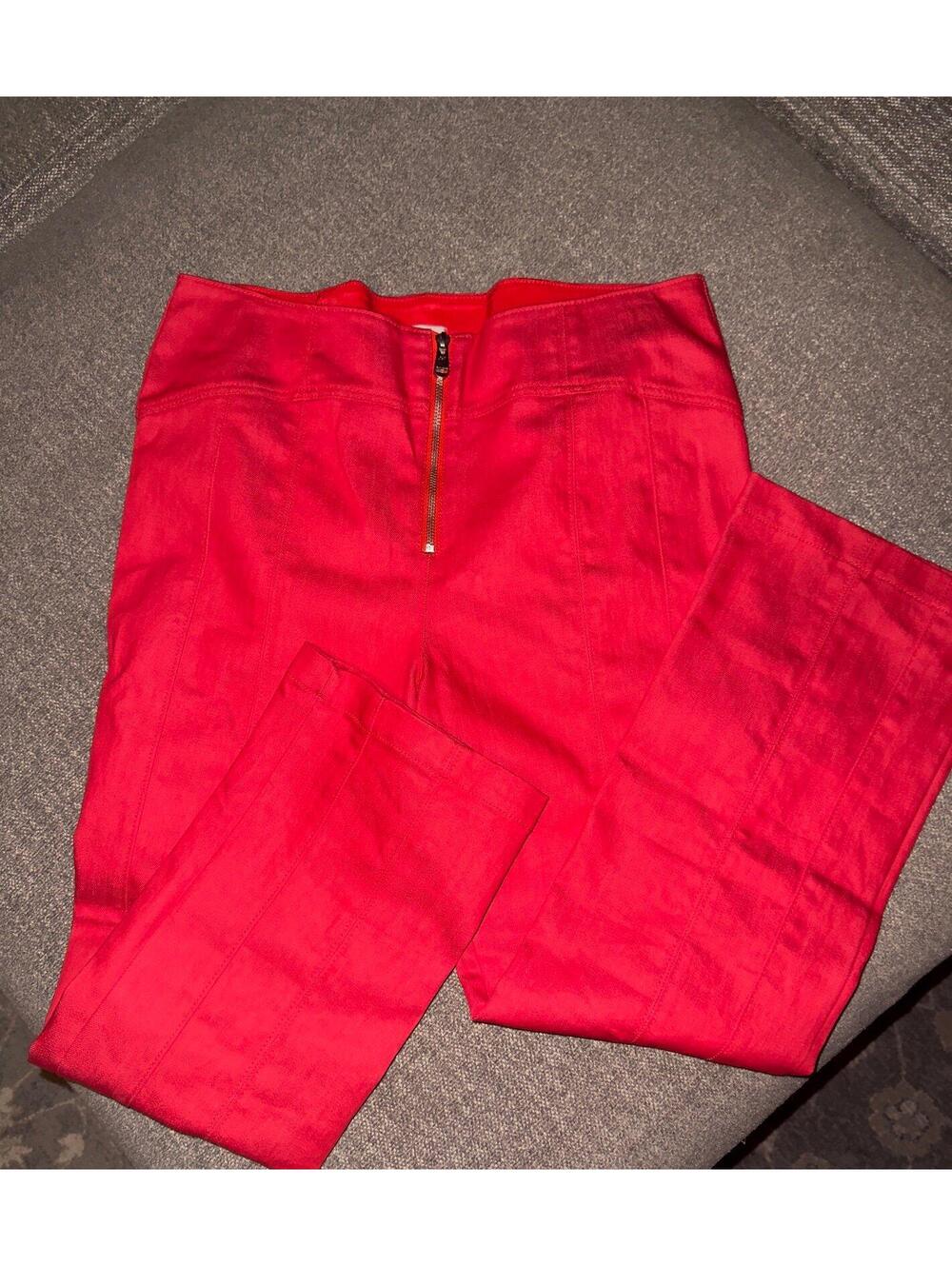 Cinq à Sept Loren Pant Womens 14 Deep Angelo Red High Rise Skinny NWT $265